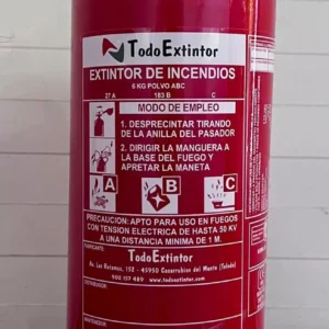 Extintor POLVO ABC de 6Kg. Eficacia: 27A-183B
