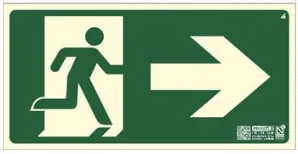 Cartel EV355N D10M-SALIDA PUERTA DCHA CLASE B 320X160