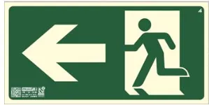 Cartel EV356N D10M -SALIDA PUERTA IZDA CLASE B 320X160