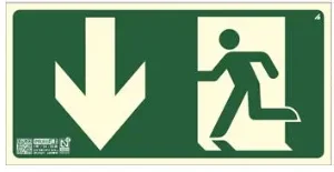 Cartel EV357N D10M-SALIDA PUERTA ABAJO CLASE B 320X160