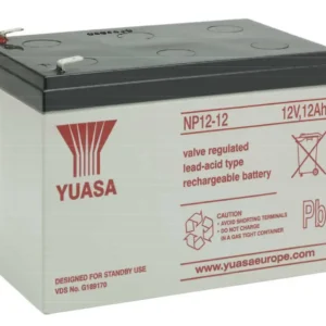 Batería de 12V. Retardante de llama (V0). Capacidad 12Ah. Conexión por terminal faston.